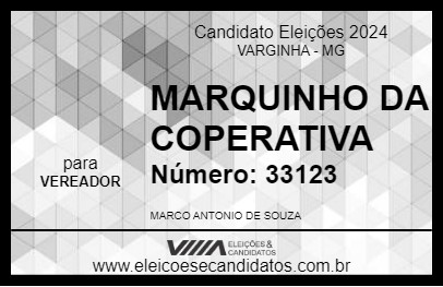 Candidato MARQUINHO DA COOPERATIVA 2024 - VARGINHA - Eleições