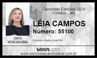 Candidato LÉIA CAMPOS 2024 - FORMIGA - Eleições