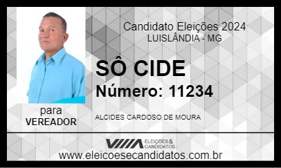 Candidato SÔ CIDE 2024 - LUISLÂNDIA - Eleições