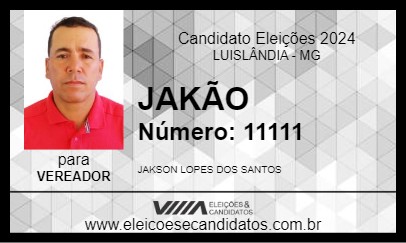 Candidato JAKÃO 2024 - LUISLÂNDIA - Eleições