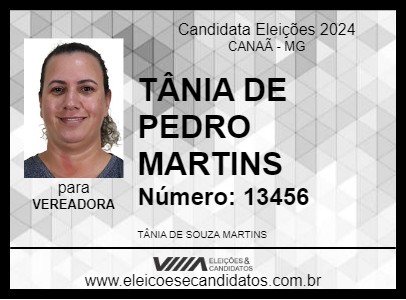 Candidato TÂNIA DE PEDRO MARTINS 2024 - CANAÃ - Eleições