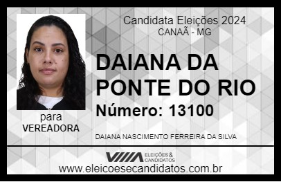 Candidato DAIANA DA PONTE DO RIO 2024 - CANAÃ - Eleições