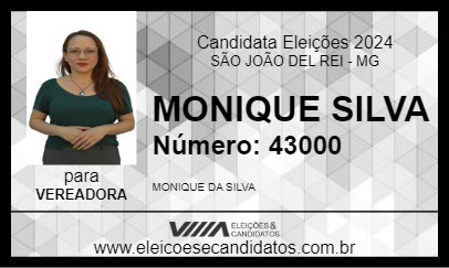 Candidato MONIQUE SILVA 2024 - SÃO JOÃO DEL REI - Eleições