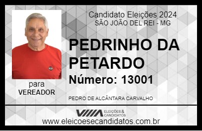 Candidato PEDRINHO DA PETARDO 2024 - SÃO JOÃO DEL REI - Eleições