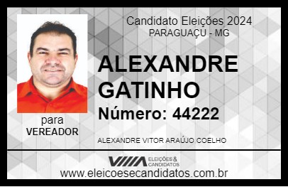 Candidato ALEXANDRE GATINHO 2024 - PARAGUAÇU - Eleições