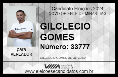 Candidato GILCLECIO GOMES 2024 - NOVO ORIENTE DE MINAS - Eleições