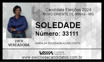 Candidato SOLEDADE 2024 - NOVO ORIENTE DE MINAS - Eleições