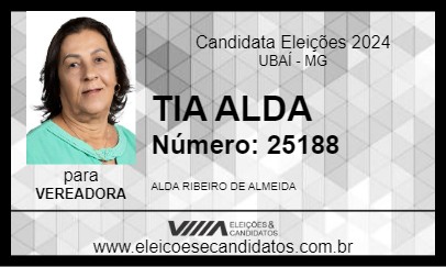 Candidato TIA ALDA 2024 - UBAÍ - Eleições