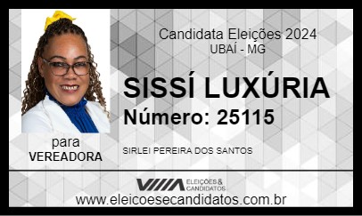 Candidato SISSÍ LUXÚRIA 2024 - UBAÍ - Eleições