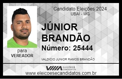 Candidato JÚNIOR BRANDÃO 2024 - UBAÍ - Eleições