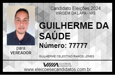 Candidato GUILHERME DA SAÚDE 2024 - VIRGEM DA LAPA - Eleições