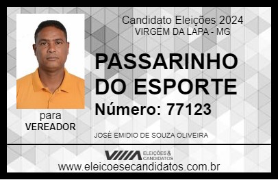 Candidato PASSARINHO DO ESPORTE 2024 - VIRGEM DA LAPA - Eleições