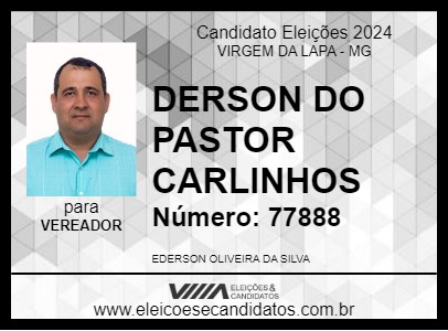 Candidato DERSON DO PASTOR CARLINHOS 2024 - VIRGEM DA LAPA - Eleições