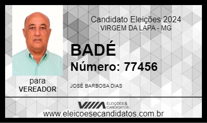 Candidato BADÉ 2024 - VIRGEM DA LAPA - Eleições