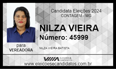 Candidato NILZA VIEIRA 2024 - CONTAGEM - Eleições