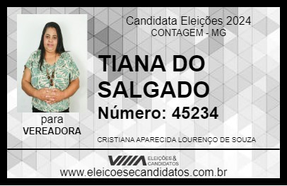 Candidato TIANA DO SALGADO 2024 - CONTAGEM - Eleições