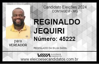 Candidato REGINALDO JEQUIRI 2024 - CONTAGEM - Eleições