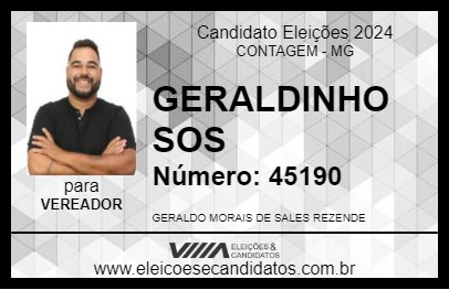 Candidato GERALDINHO SOS 2024 - CONTAGEM - Eleições