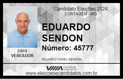 Candidato EDUARDO SENDON 2024 - CONTAGEM - Eleições