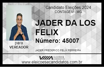 Candidato JADER DA LOS FELIX 2024 - CONTAGEM - Eleições