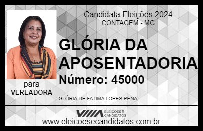 Candidato GLÓRIA DA APOSENTADORIA 2024 - CONTAGEM - Eleições