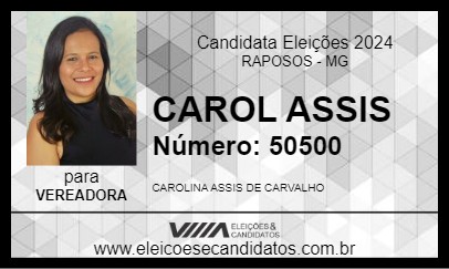 Candidato CAROL ASSIS 2024 - RAPOSOS - Eleições