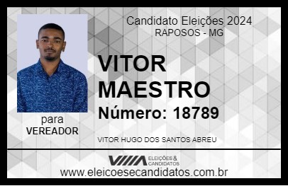 Candidato VITOR MAESTRO 2024 - RAPOSOS - Eleições