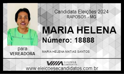 Candidato MARIA HELENA 2024 - RAPOSOS - Eleições