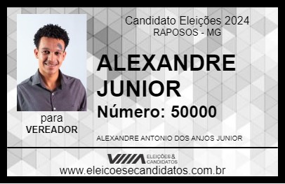 Candidato ALEXANDRE JUNIOR 2024 - RAPOSOS - Eleições