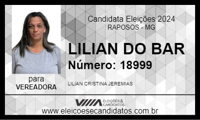 Candidato LILIAN DO BAR 2024 - RAPOSOS - Eleições