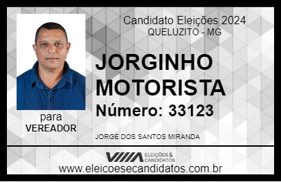 Candidato JORGINHO MOTORISTA 2024 - QUELUZITO - Eleições