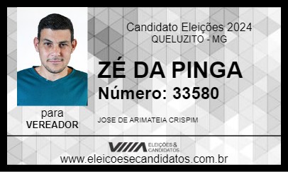 Candidato ZÉ DA PINGA 2024 - QUELUZITO - Eleições