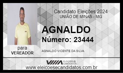 Candidato AGNALDO 2024 - UNIÃO DE MINAS - Eleições