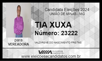 Candidato TIA XUXA 2024 - UNIÃO DE MINAS - Eleições