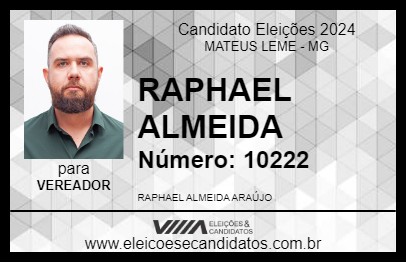 Candidato RAPHAEL ALMEIDA 2024 - MATEUS LEME - Eleições