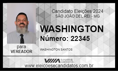 Candidato WASHINGTON 2024 - SÃO JOÃO DEL REI - Eleições