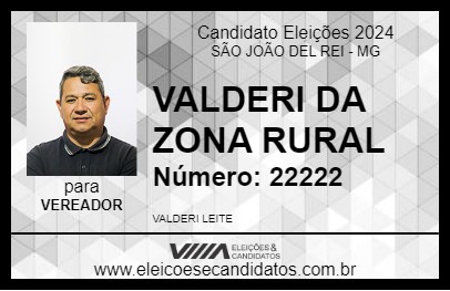 Candidato VALDERI DA ZONA RURAL 2024 - SÃO JOÃO DEL REI - Eleições