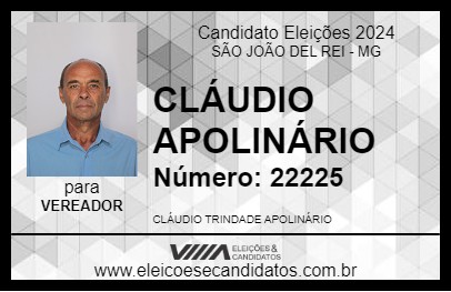 Candidato CLÁUDIO APOLINÁRIO 2024 - SÃO JOÃO DEL REI - Eleições