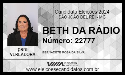 Candidato BETH DA RÁDIO 2024 - SÃO JOÃO DEL REI - Eleições