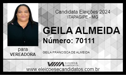 Candidato GEILA ALMEIDA 2024 - ITAPAGIPE - Eleições