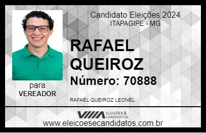 Candidato RAFAEL QUEIROZ 2024 - ITAPAGIPE - Eleições