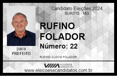 Candidato RUFINO FOLADOR 2024 - BURITIS - Eleições