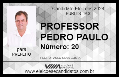 Candidato PROFESSOR PEDRO PAULO 2024 - BURITIS - Eleições