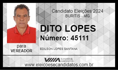 Candidato DITO LOPES 2024 - BURITIS - Eleições