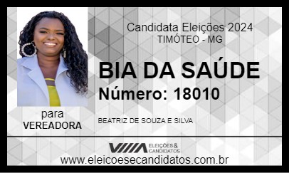 Candidato BIA DA SAÚDE 2024 - TIMÓTEO - Eleições