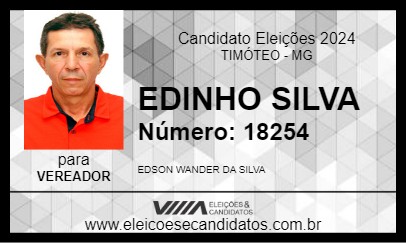 Candidato EDINHO SILVA 2024 - TIMÓTEO - Eleições