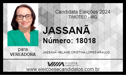 Candidato JASSANÃ 2024 - TIMÓTEO - Eleições