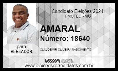 Candidato AMARAL 2024 - TIMÓTEO - Eleições