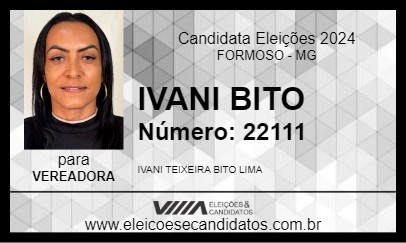 Candidato IVANI BITO 2024 - FORMOSO - Eleições