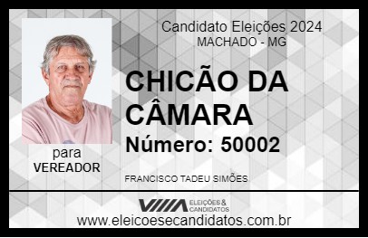 Candidato CHICÃO DA CÂMARA 2024 - MACHADO - Eleições